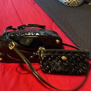 Black Patent leather Coach bag/wallet